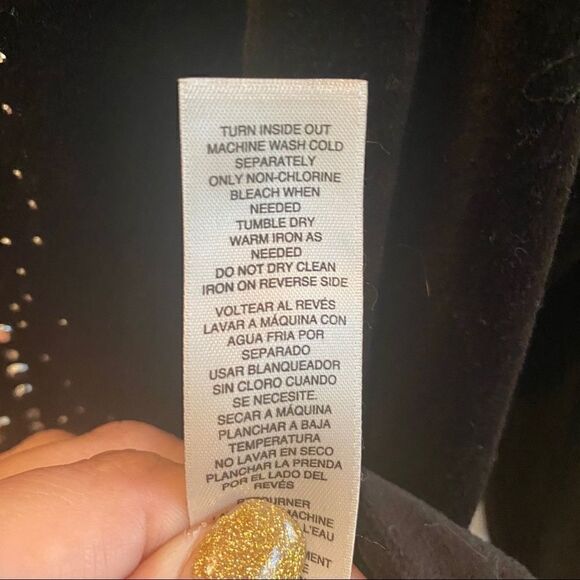 Weekends by Chico’s Black Velour Jacket w/ Silver - Picture 7 of 7